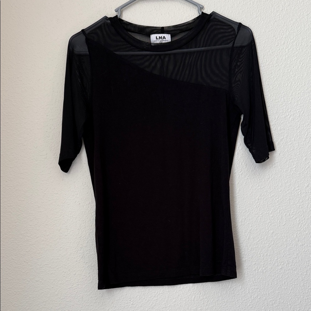 LNA BILLIE MESH TEE BLACK